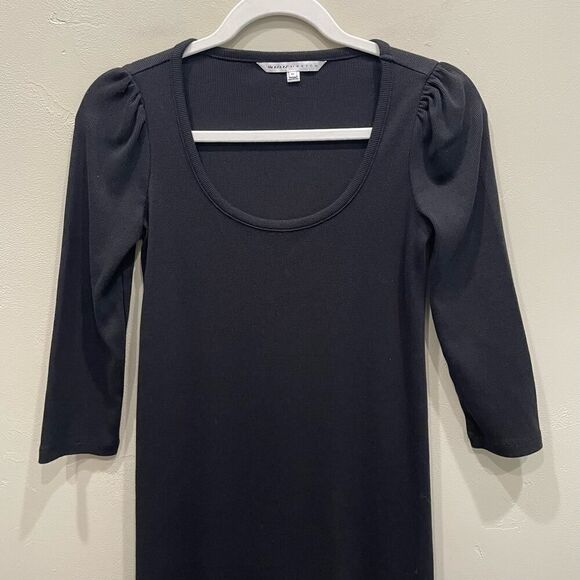 The Nines by HATCH Rib Knit Black Maternity Dress - Size: XS - Picture 4 of 8